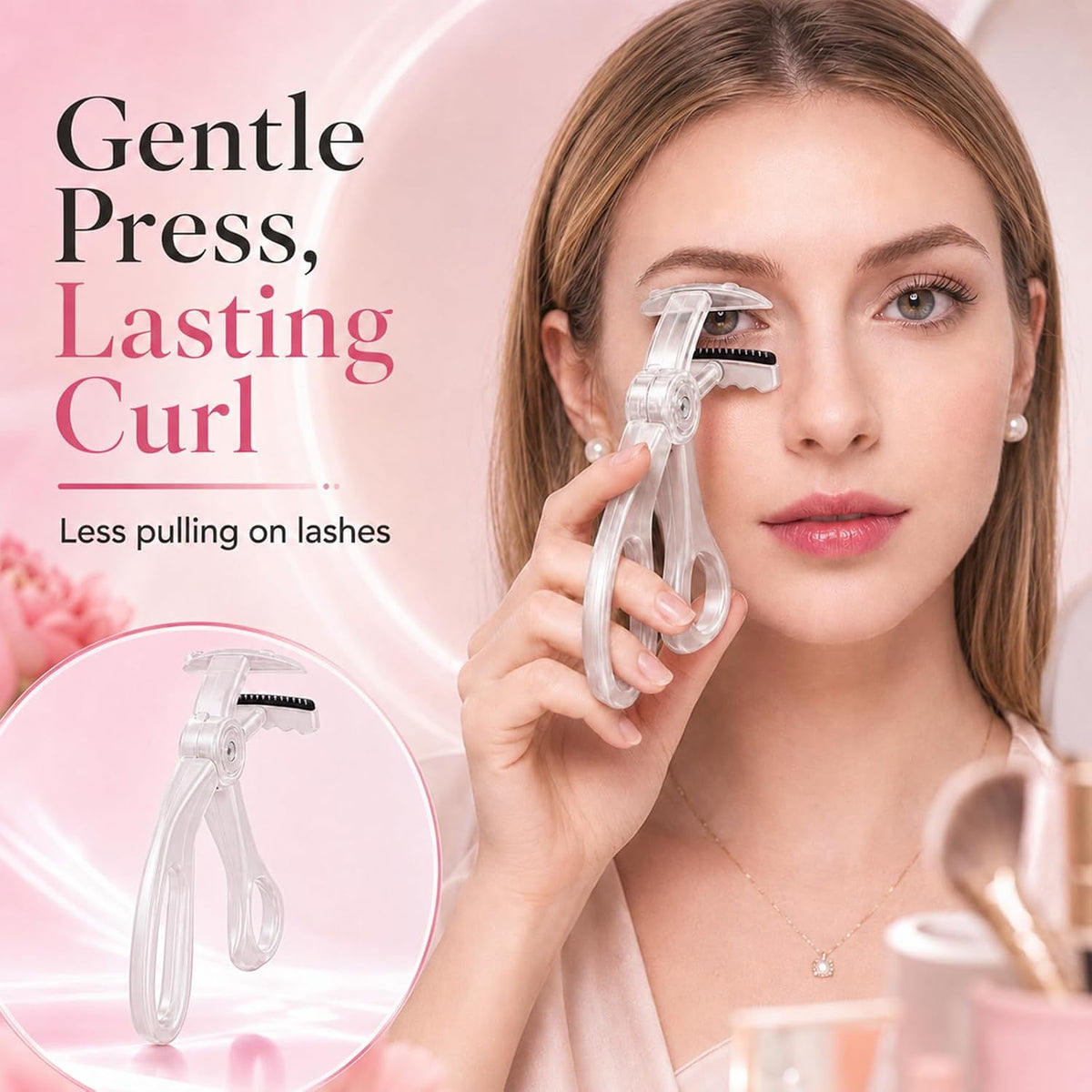 Wide-Angle Eyelash Curler with Comb, 2026 Upgraded Eye Lash Curler for Any Eye Shapes