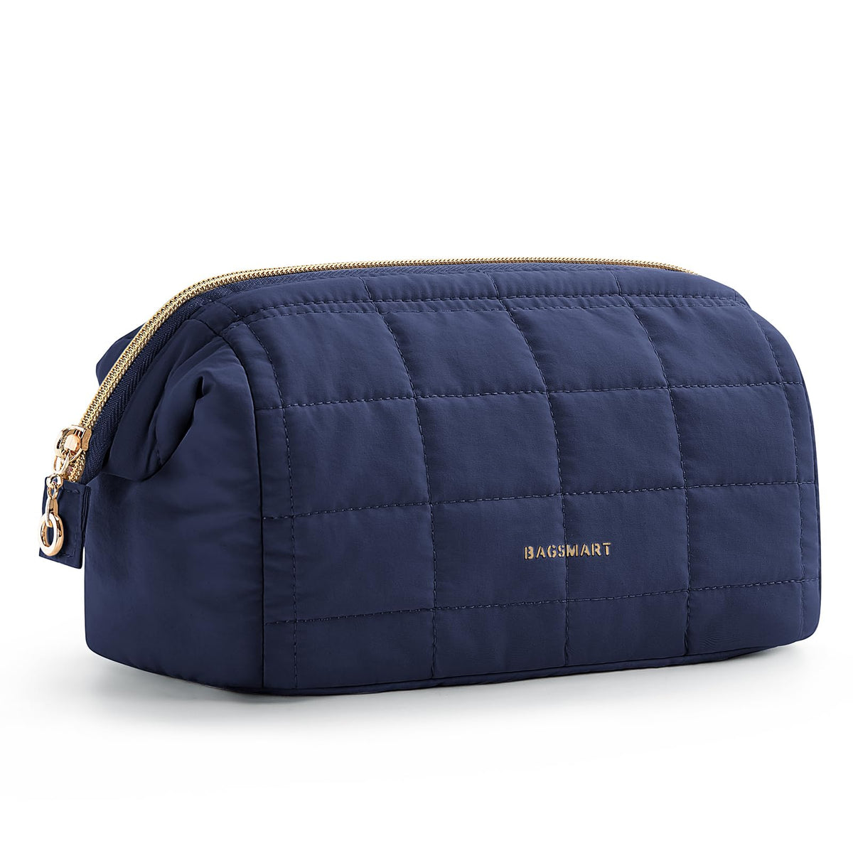 BAGSMART Makeup Bag Travel Toiletry Bag, Wide-open Zipper Pouch, Black