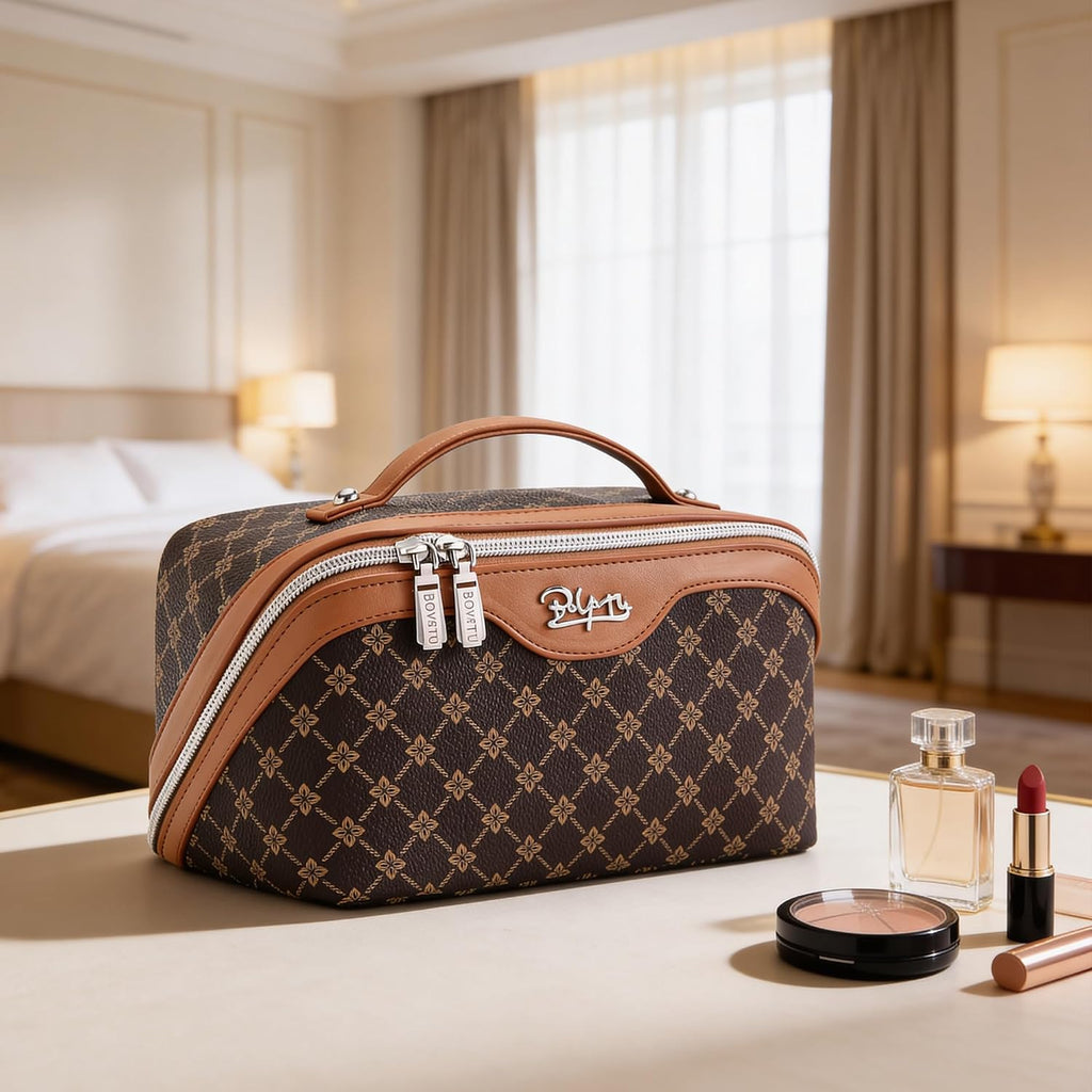 BOYATU Travel Makeup Bag Cosmetic Bags for Women: 3-Piece Make up Bag Set