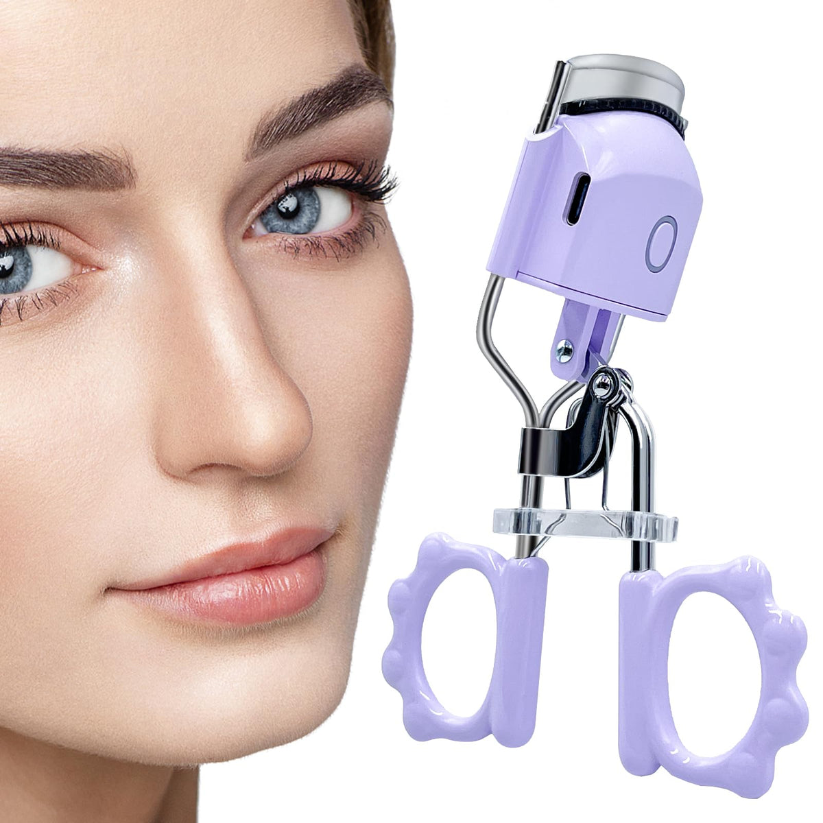 Pinkiou Eyelash Curlers with Comb and Eyelash Separator Set Professional Lash Curler with Built-in Comb Ergonomic Heart-Shaped Handle and Eyelash Comb Tool for Daily Makeup