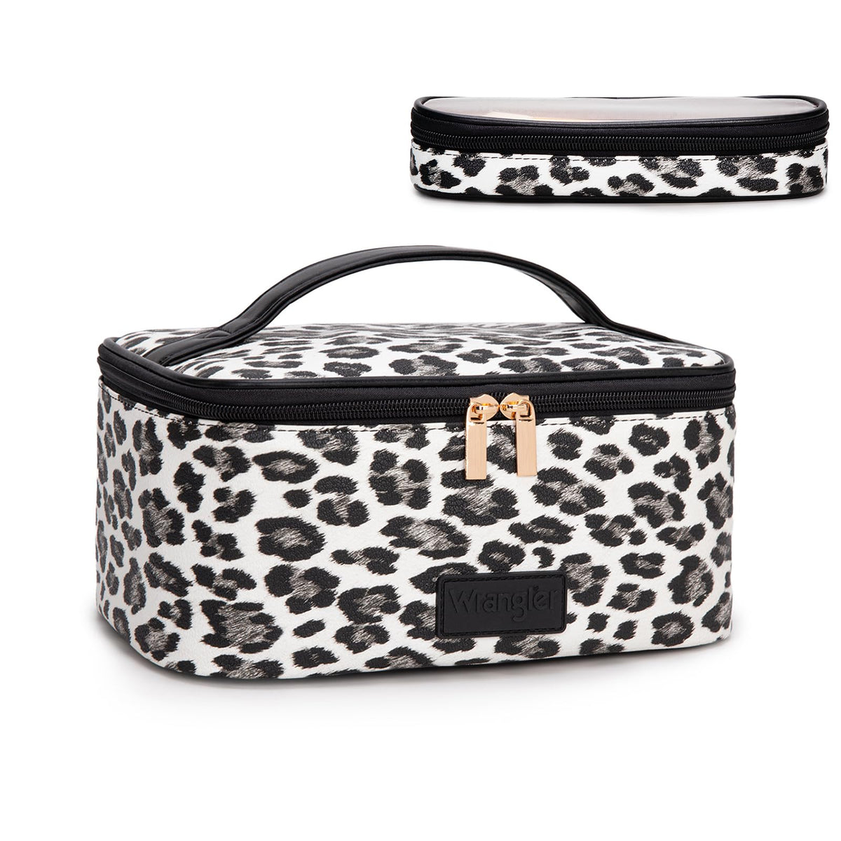 Wrangler Travel Makeup Bag 2pcs Set Cosmetic Bag with Makeup Brush Holder