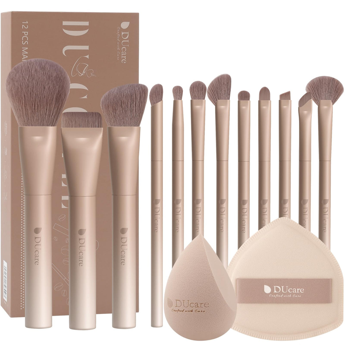 DUcare 22Pcs Makeup Brush Set PRO Makeup Brushes Professional with Foldable Bag Premium Synthetic Kabuki Foundation Blending Brush Face Powder Blush Concealers Eye Shadows for Makeup Lovers