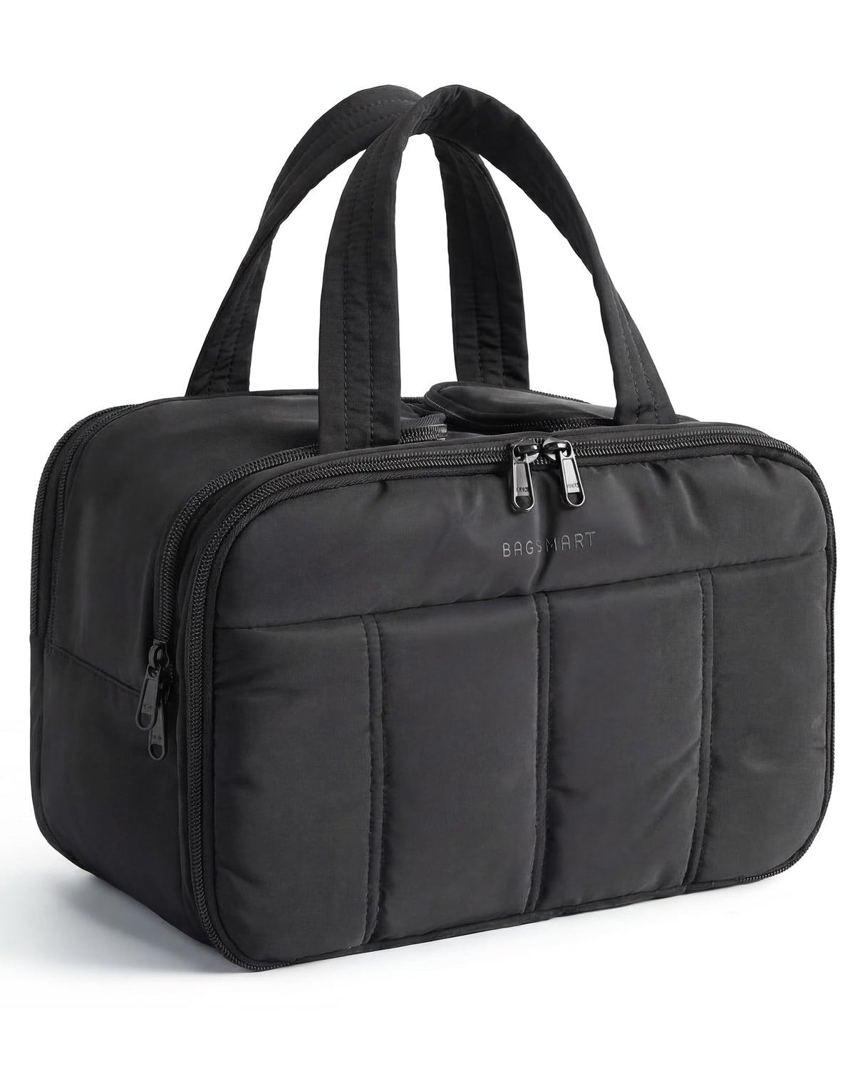BAGSMART Travel Toiletry Bag, Puffy Large Toiletry Bag for Women, Lightweight Cosmetic Makeup Bag Organizer with Handle for Traveling, Accessories, Essentials, Toiletries (Green)