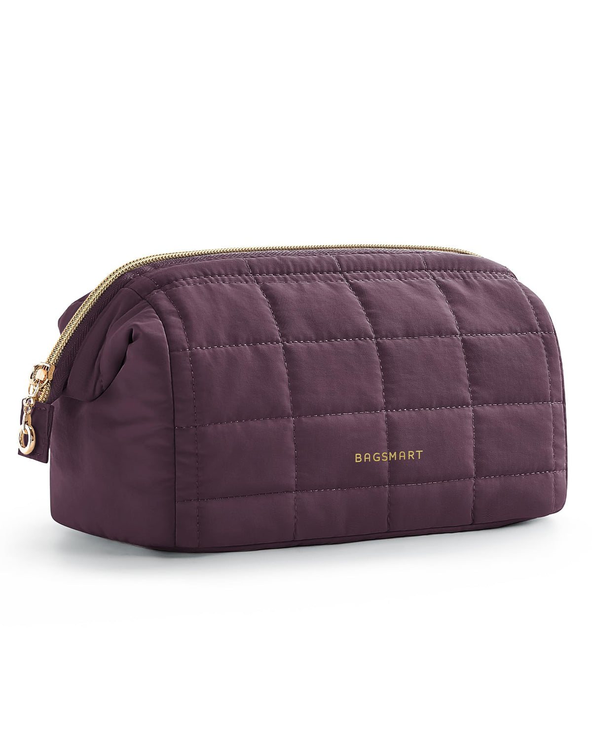 BAGSMART Makeup Bag Travel Toiletry Bag, Wide-open Zipper Pouch, Black