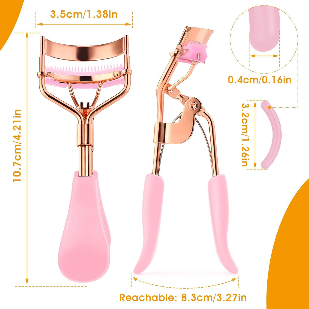 WLLHYF 10 Replacement Eyelash Curler Kit, Eye Lashes Curler (Pink)