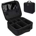 Relavel Makeup Bag Travel Train Case Cosmetic Organizer with Divider, Black