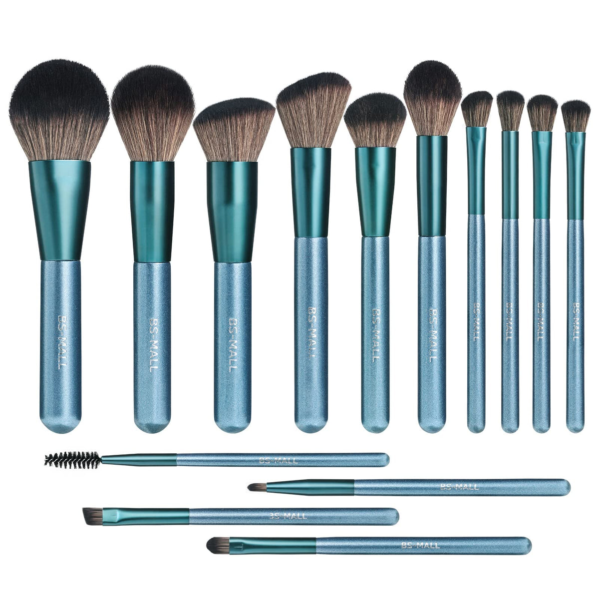 Travel Makeup Brush Set with Case & Sponge for Foundation Powder Blush 14