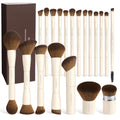 MAANGE 20 Pcs Makeup Brushes with Gift Box, Double-End Multi-functional Makeup Brushes for Blending Liquid Powder Concealer Cream Blush Buffe,CoffeeBrown