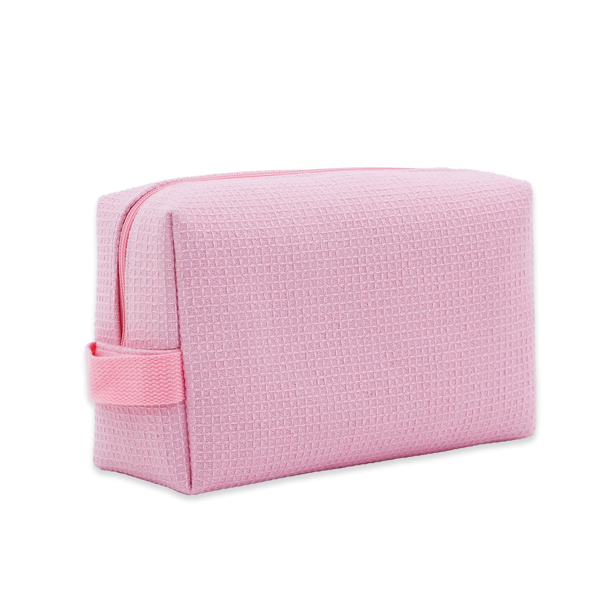 DYSHAYEN Small Waffle Makeup Bag for Travel, White