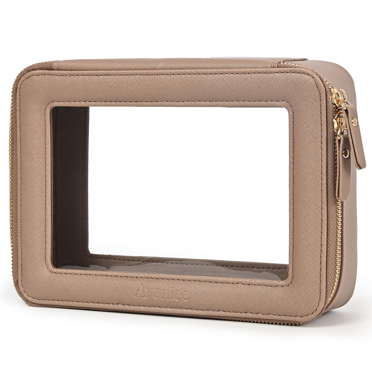 Aveniee Clear Makeup Bag Organizer, Travel Toiletry Bag Cosmetic Case for Women, Make Up Skincare Pouch Car Organizer Bag with Zippers for Essentials,White,Medium Classic