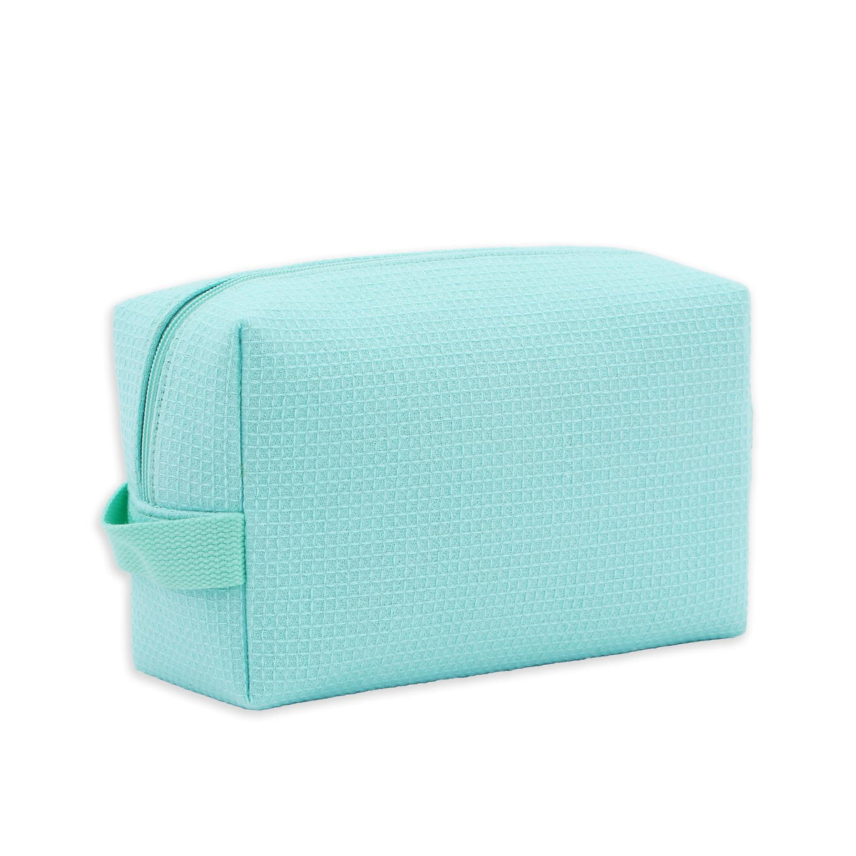 DYSHAYEN Small Waffle Makeup Bag for Travel, White