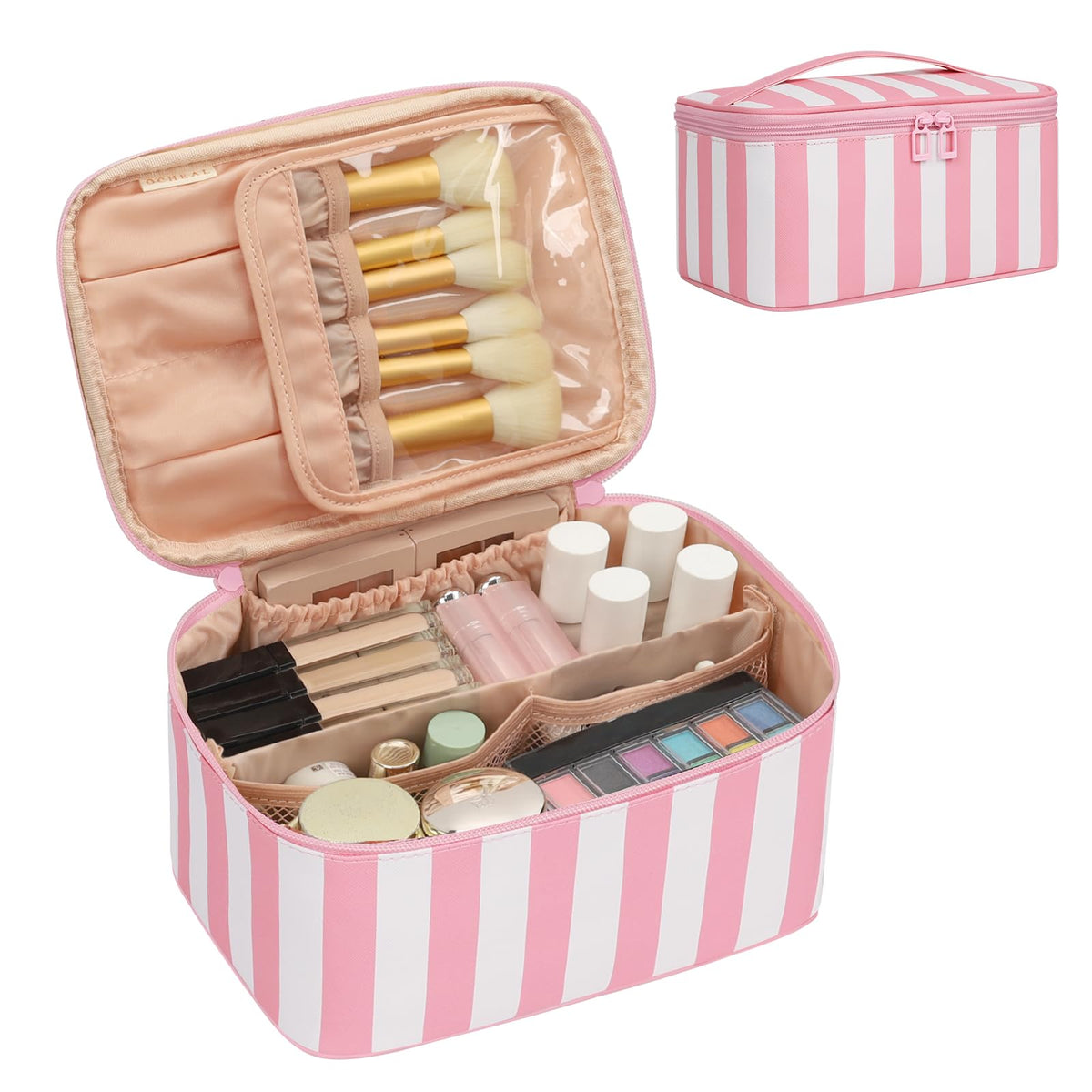 OCHEAL Makeup Bag, Portable Cosmetic Bag Black Make up Case Toiletry Bag