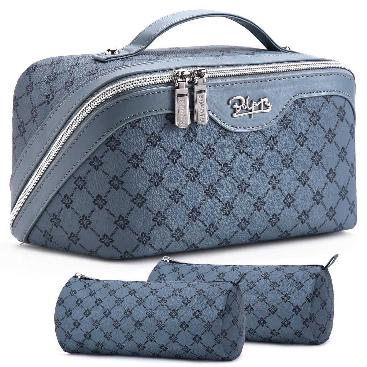 BOYATU Travel Makeup Bag Cosmetic Bags for Women: 3-Piece Make up Bag Set
