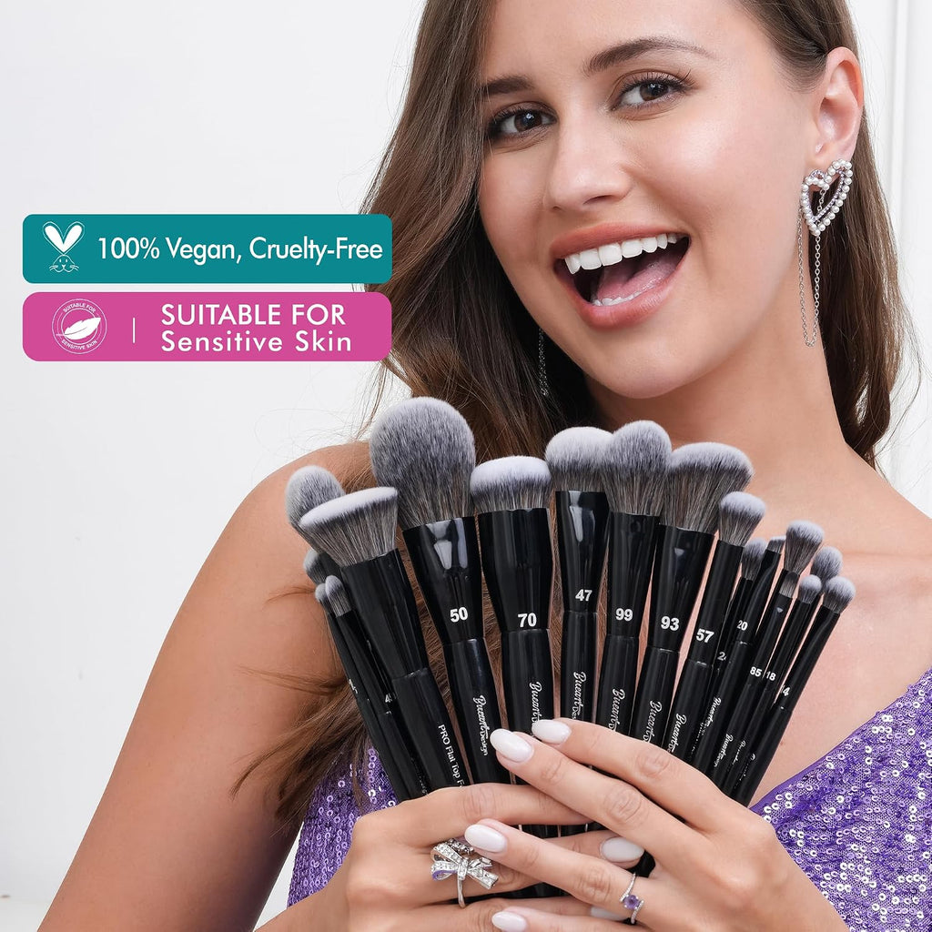 Bueart Design 19Pcs Professional Labeled Makeup Brush Set