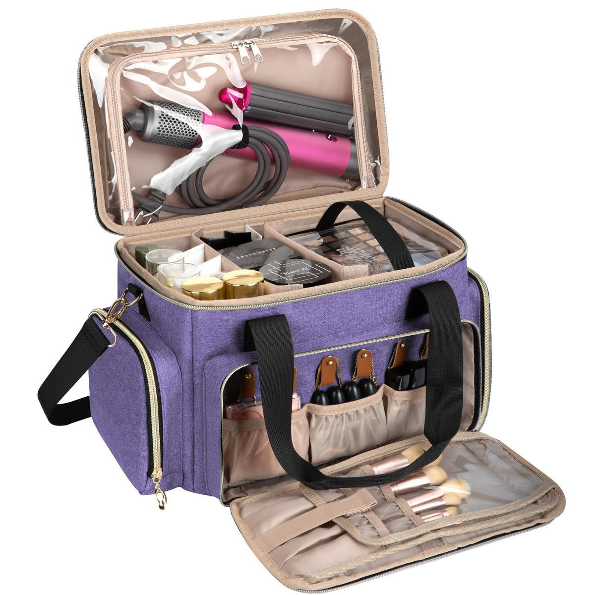 GDNasist Large Makeup Bag, Portable Travel Makeup Bag Organizer