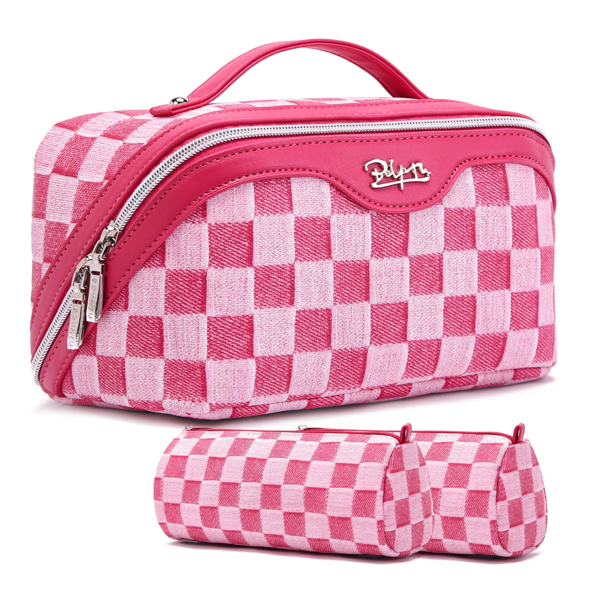 BOYATU Travel Makeup Bag Cosmetic Bags for Women: 3-Piece Make up Bag Set