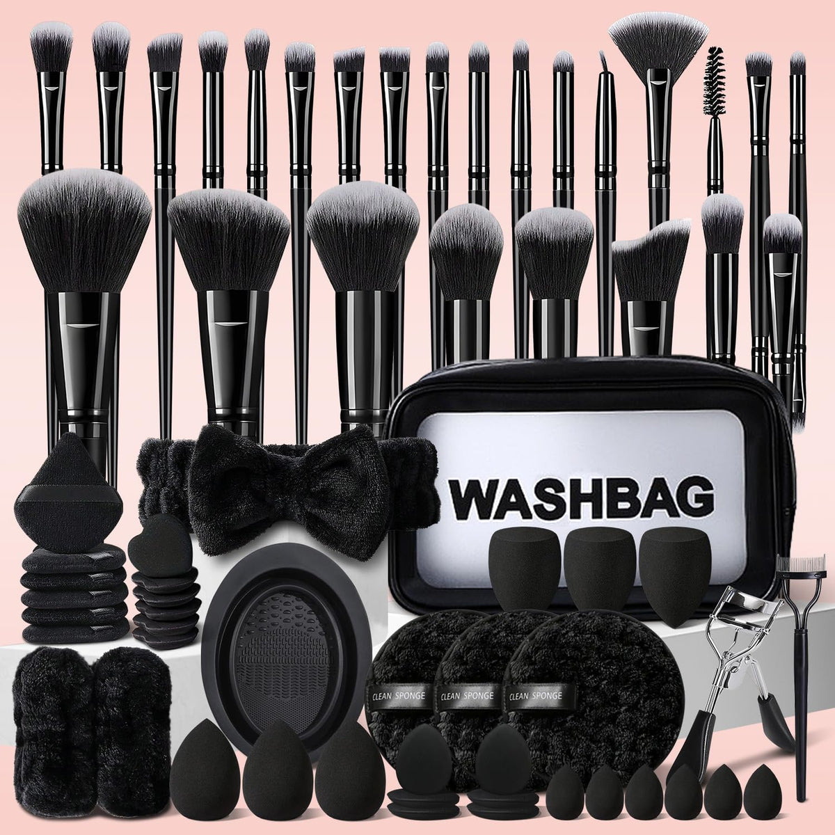 HGHDBT 70Pcs Pink Makeup Brushes Set Professional Makeup Kit Multi-functional Makeup Tool Set with Case Facial Makeup Accessories, Foundation Makeup Brush Kit Eye and Face Make up Brushes & Tools