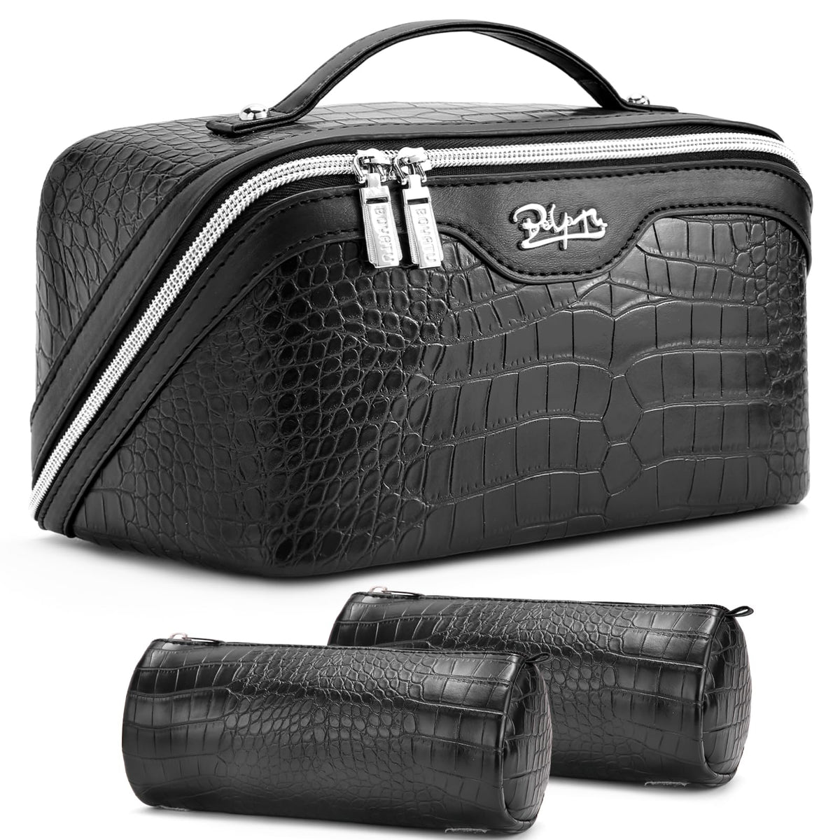 BOYATU Travel Makeup Bag Cosmetic Bags for Women: 3-Piece Make up Bag Set