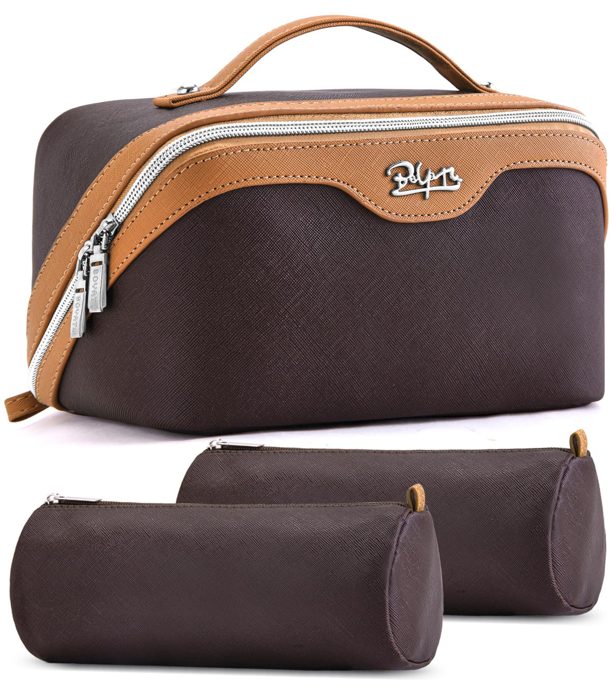 BOYATU Travel Makeup Bag Organizer: 3 Pcs Large Cosmetic Bags Set for Women