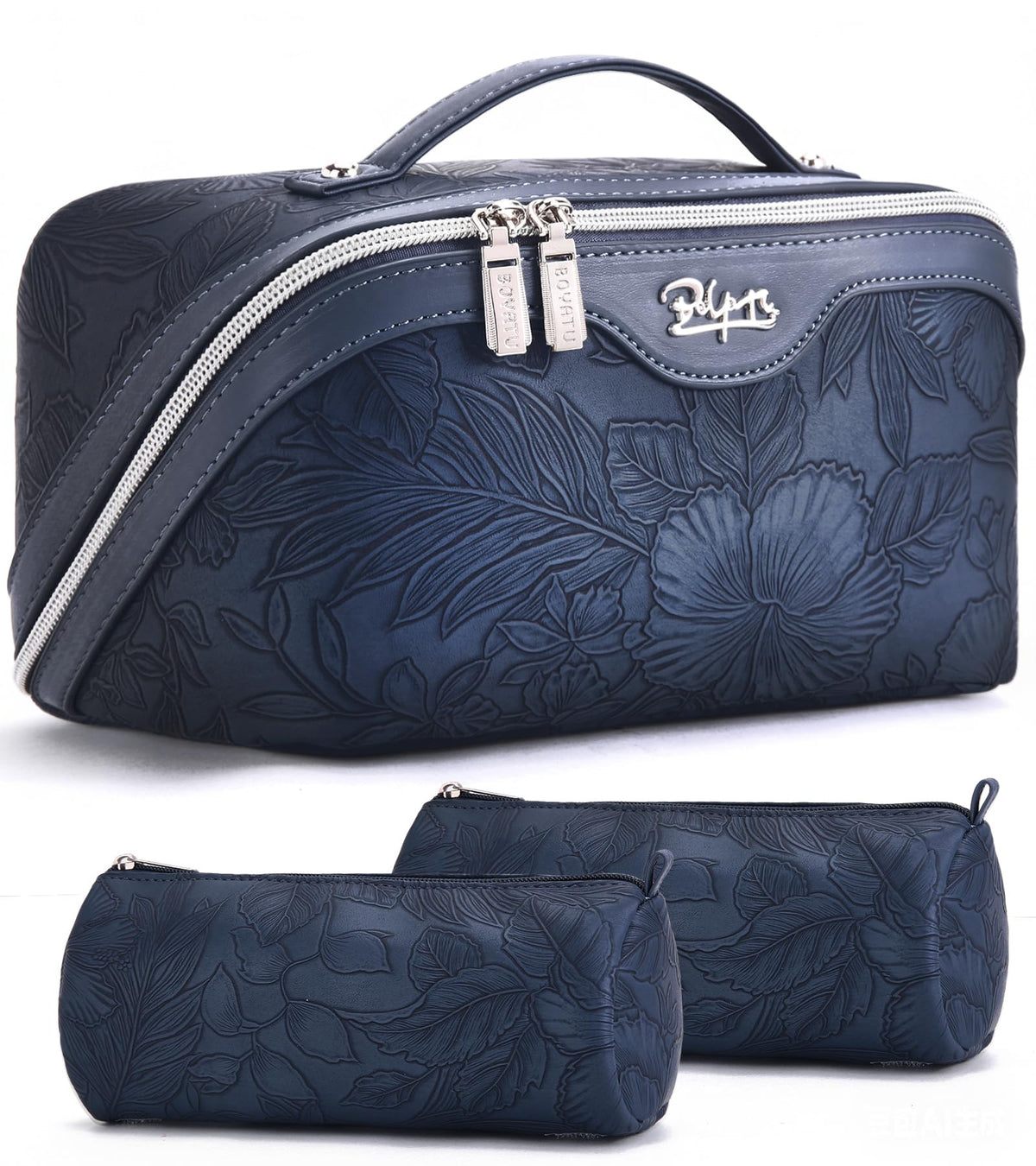 BOYATU Travel Makeup Bags Cosmetic Organizer Bag: Floral Make up Bag