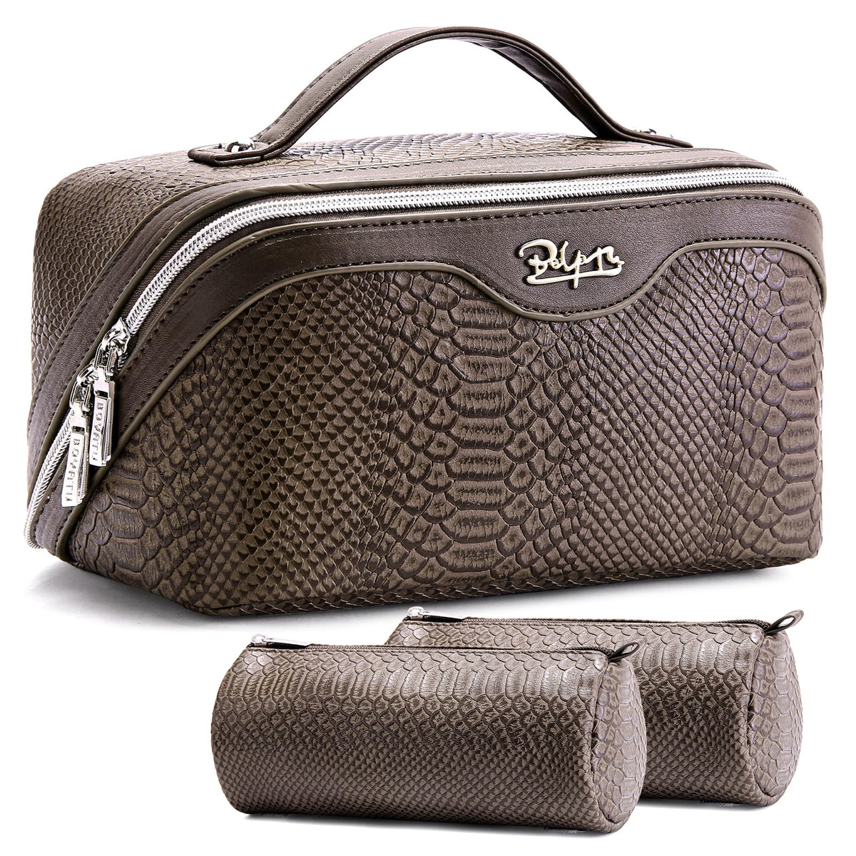 BOYATU Travel Makeup Bag Organizer: 3 Pcs Large Cosmetic Bags Set for Women