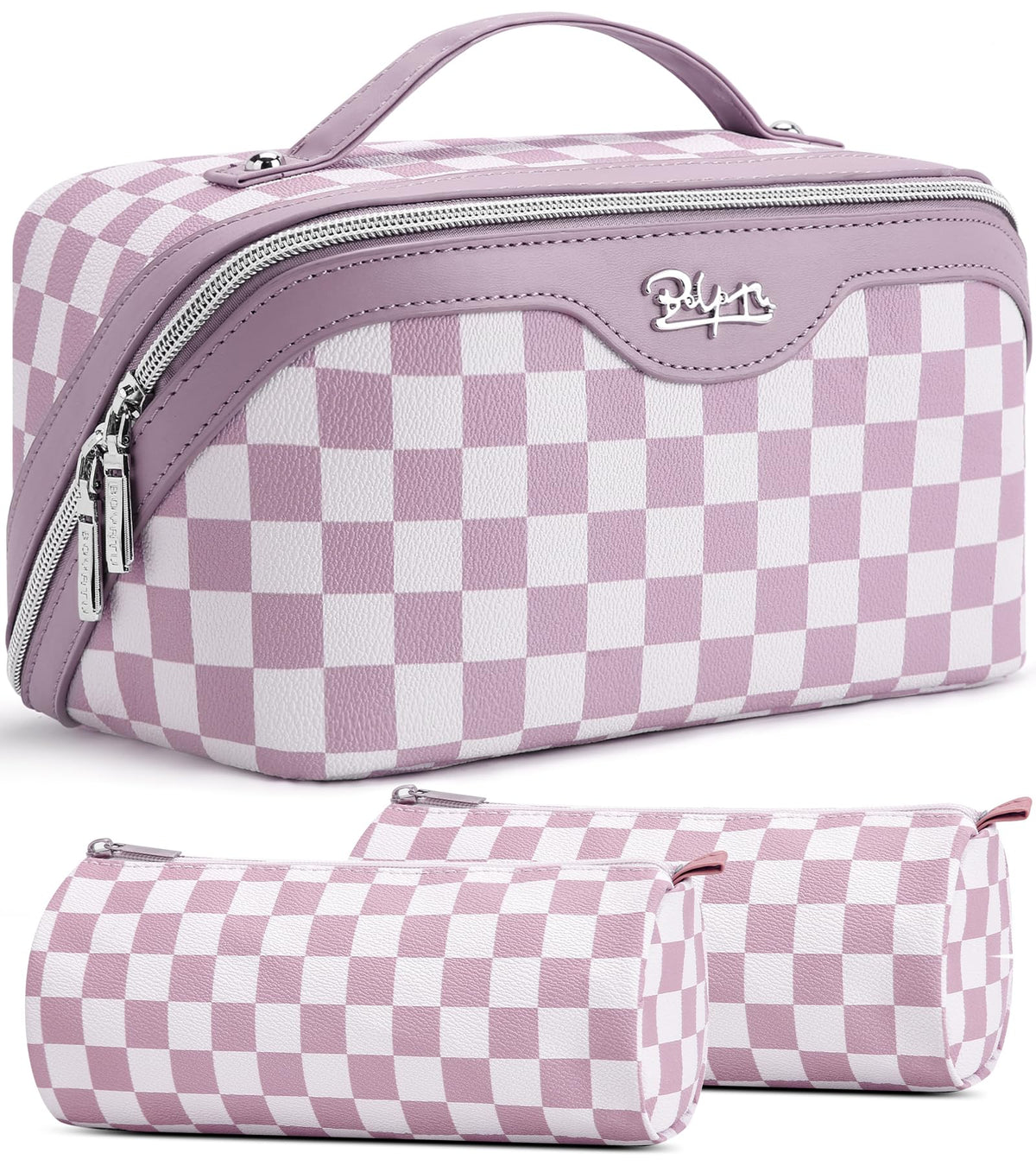 BOYATU Travel Makeup Bag Organizer: 3 Pcs Large Cosmetic Bags Set for Women