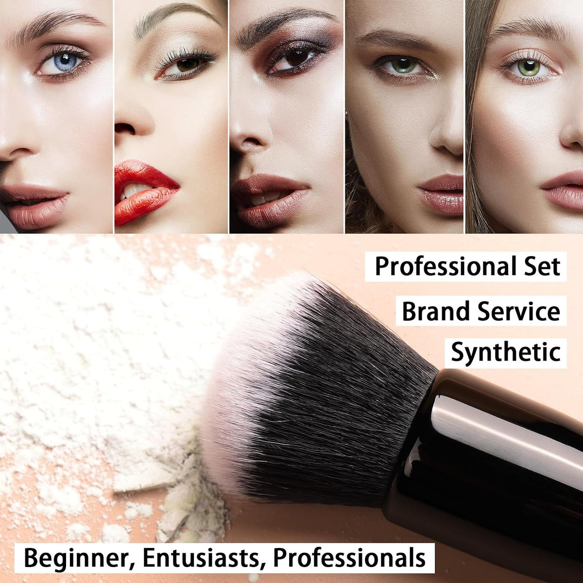 Raffaello Makeup Brushes 15Pcs Makeup Brush Set Premium Synthetic Bristles