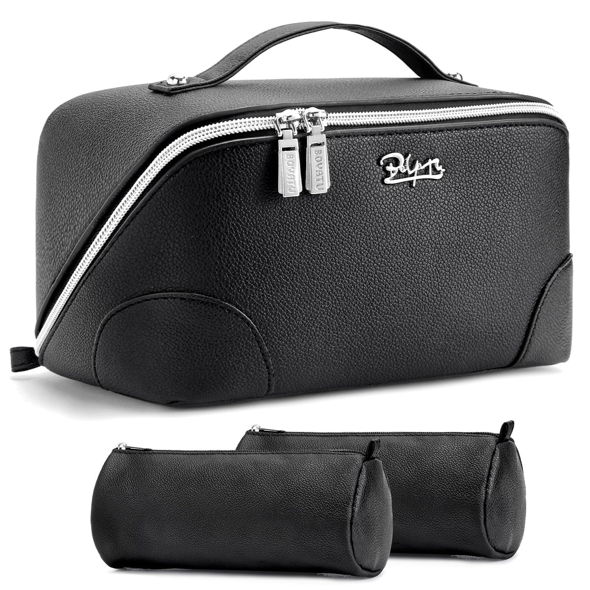 BOYATU Travel Makeup Bag Cosmetic Bags for Women: 3-Piece Make up Bag Set