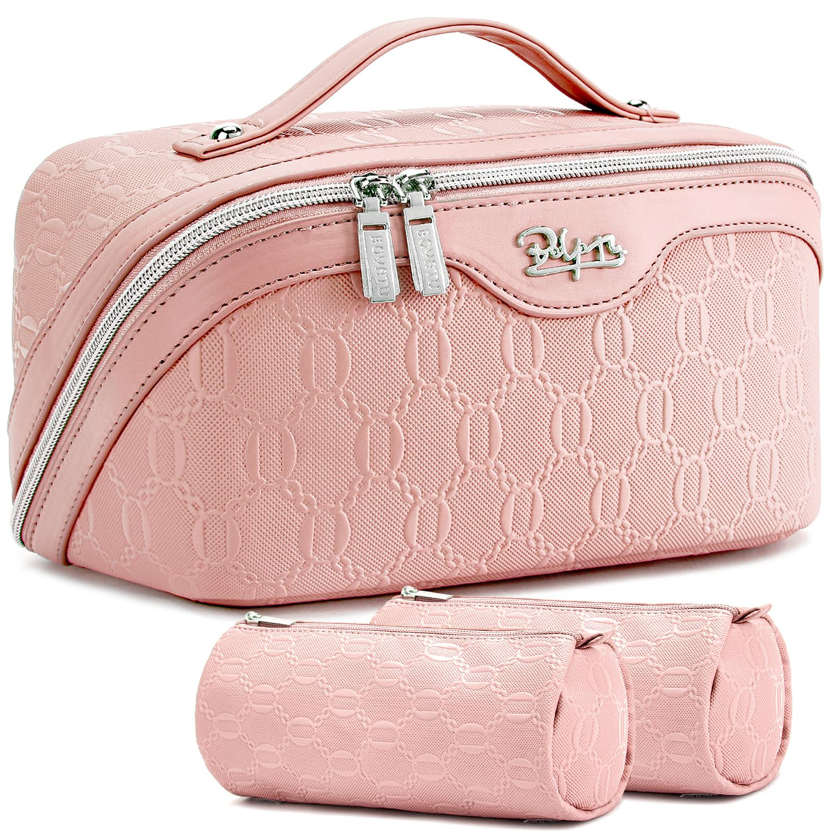 BOYATU Travel Makeup Bag Cosmetic Bags for Women: 3-Piece Make up Bag Set