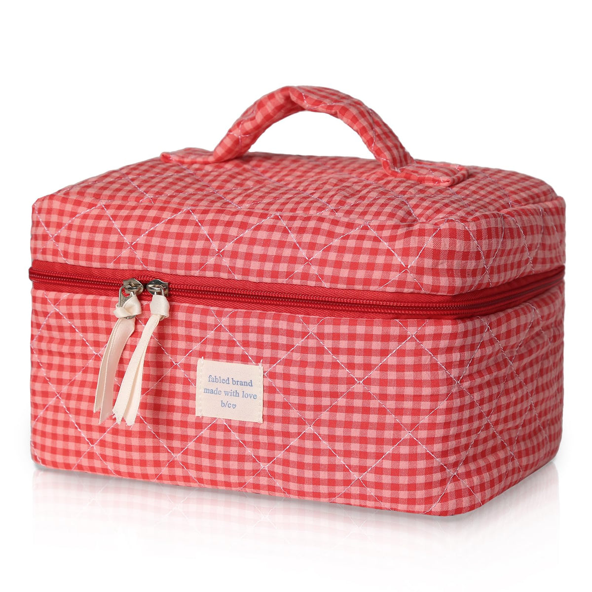 Gosect Large Makeup Bag, Cute Cosmetic Bag for Women Girls, Floral Coquette Aesthetic Toiletry Bag, Travel Make Up Organizer Bag (BDLH)
