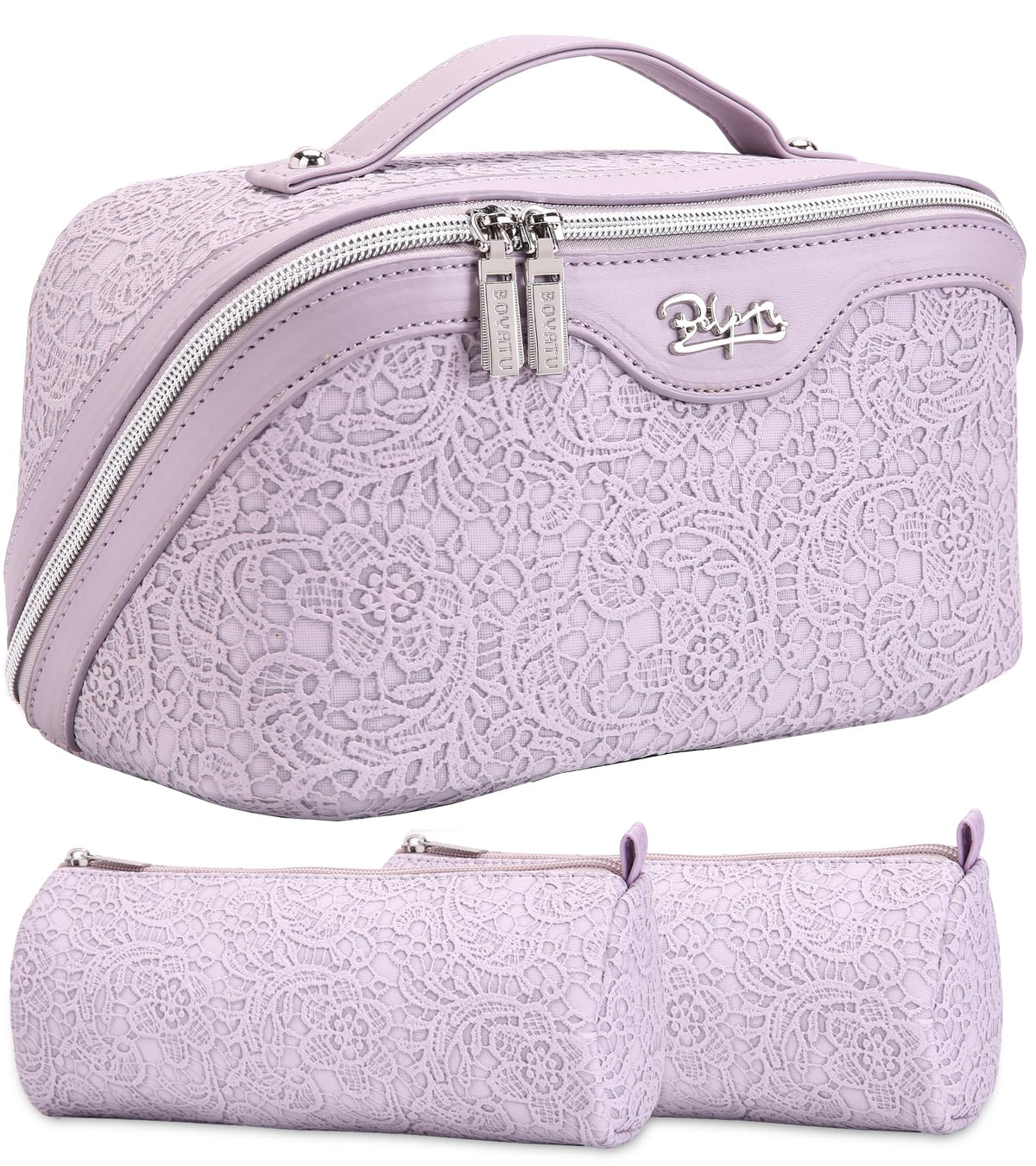 BOYATU Travel Makeup Bags Cosmetic Organizer Bag: Floral Make up Bag