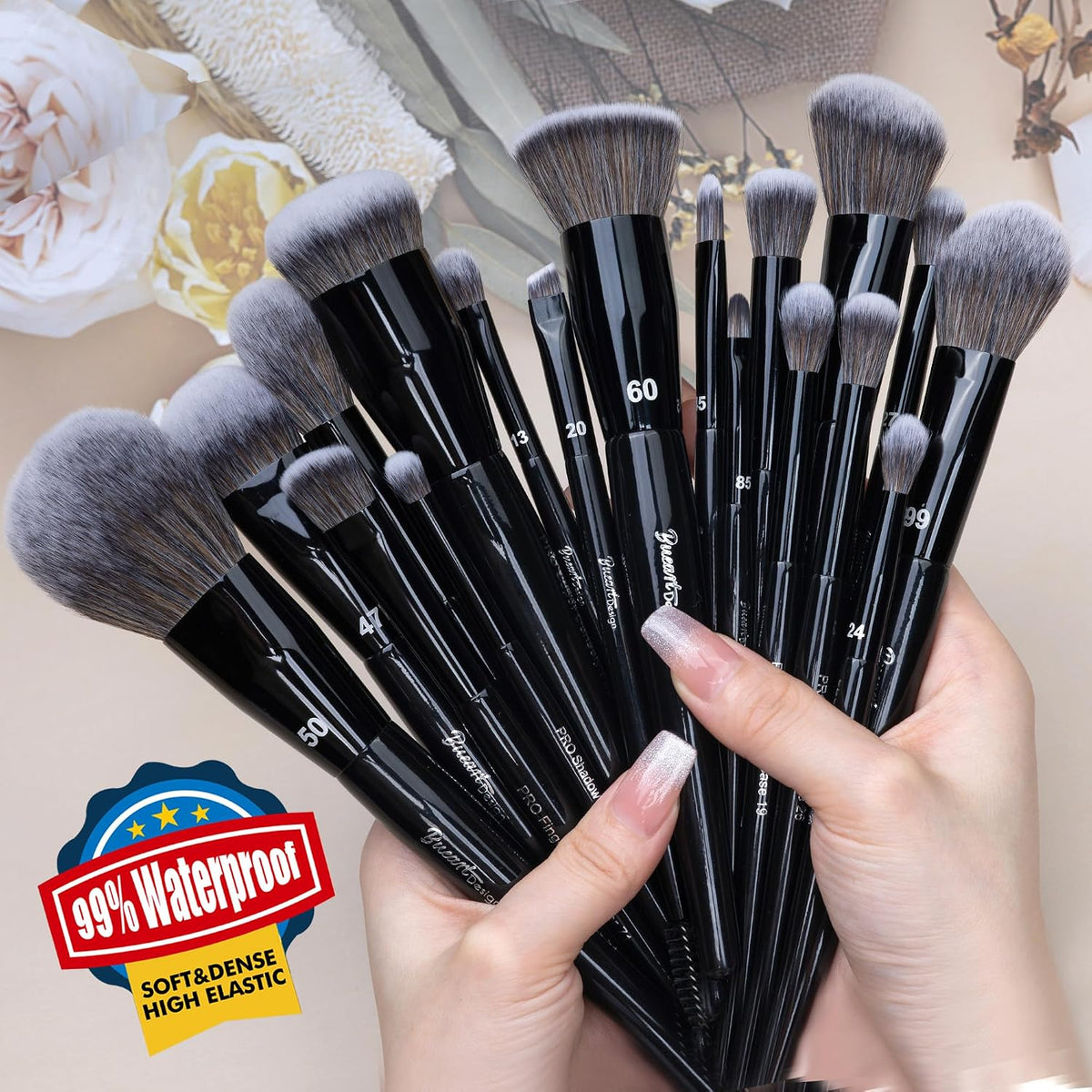 Bueart Design 19Pcs Professional Labeled Makeup Brush Set