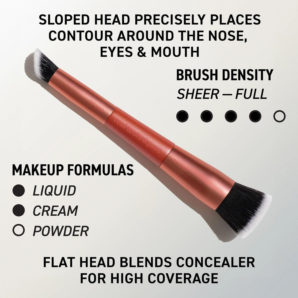 Real Techniques Big Blends Energy Brush + Dual-Sided Puff Kit, 6-Piece Set