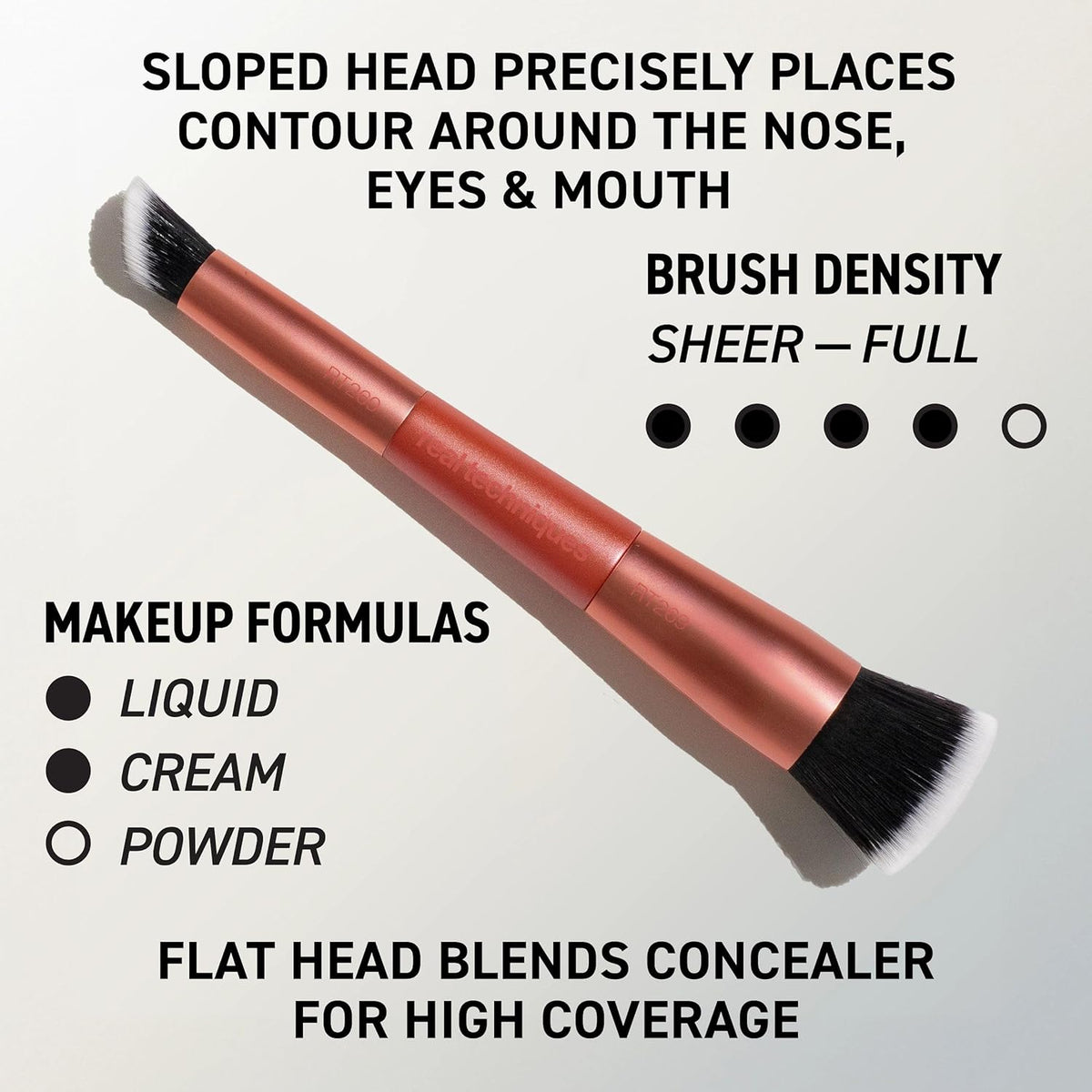 Real Techniques Big Blends Energy Brush + Dual-Sided Puff Kit, 6-Piece Set