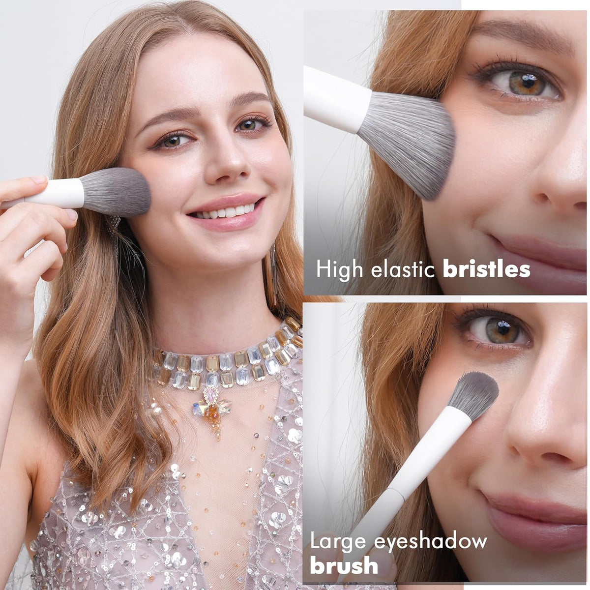 Makeup Brushes 20Pcs Pro Face & Eye Makeup Brush Set Labeled,White