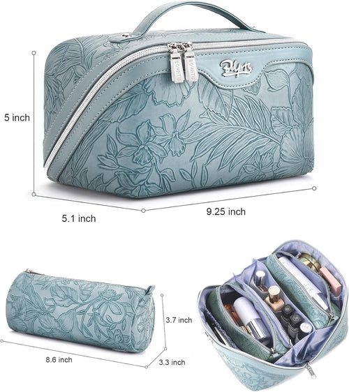 BOYATU Travel Makeup Bags Cosmetic Organizer Bag: Floral Make up Bag