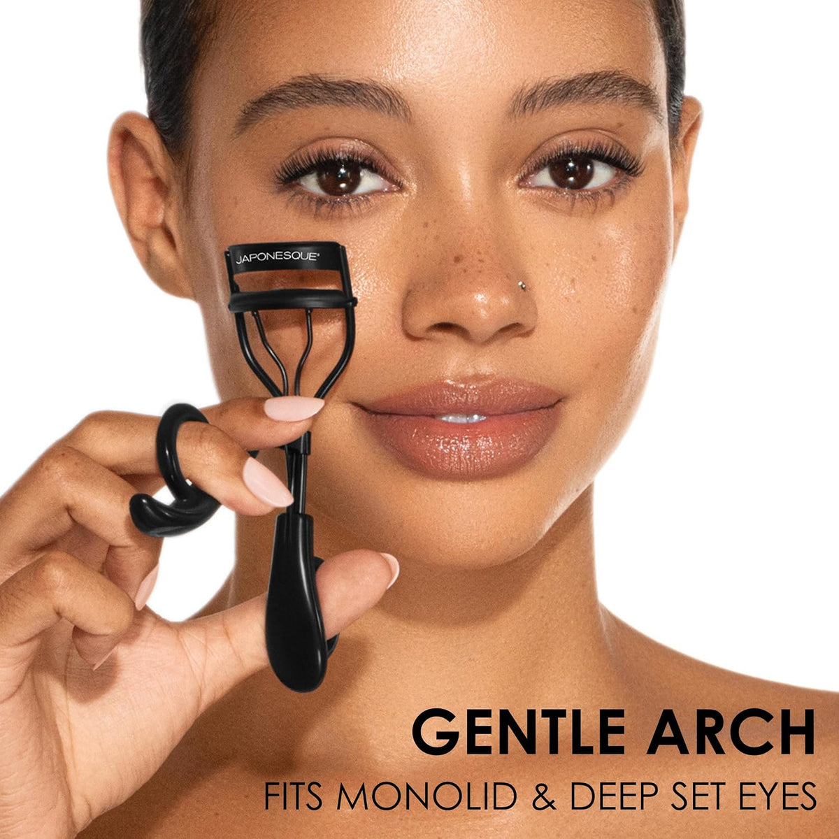 JAPONESQUE Pro Performance Eyelash Curler for Almond, Monolid or Hooded Eyes, Eye Lash Curler Delivers Sweeping Lash Volume & Eye Opening C Curl, Ergonomic Precision-Crafted Pivot Design