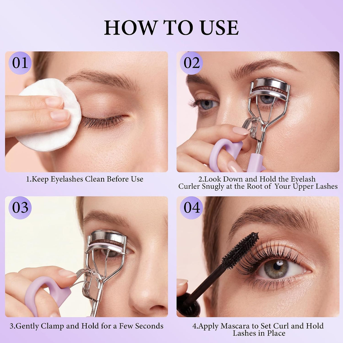Eyelash Curler, Stainless Steel Lash Curler with 5 Silicone Replacement Pad