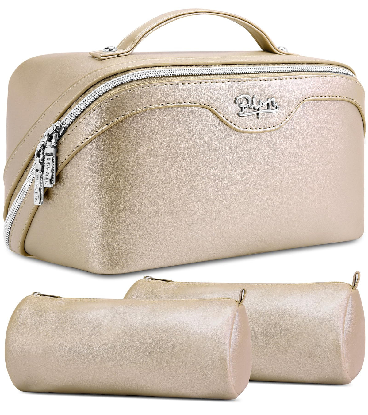 BOYATU Travel Makeup Bag Organizer: 3 Pcs Large Cosmetic Bags Set for Women
