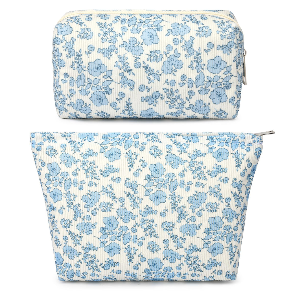 SOIDRAM 2 Pieces Makeup Bag Large Checkered Cosmetic Bag Capacity Canvas Mix Travel Toiletry Bag Organizer Cute Makeup Brushes Aesthetic Accessories Storage Bag for Women, Checkered Mix Rose Red