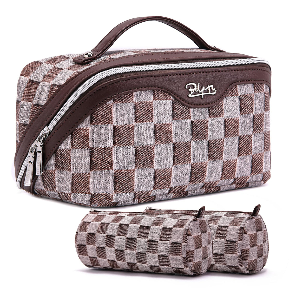 BOYATU Travel Makeup Bag Cosmetic Bags for Women: 3-Piece Make up Bag Set