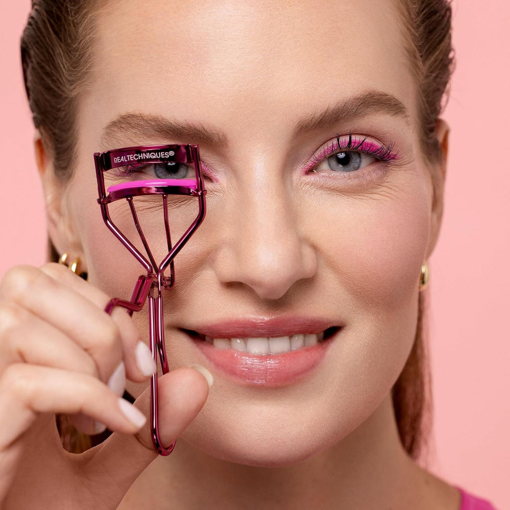 Real Techniques Miracle Eyelash Curler, Lash Tool for Mascara, Pink