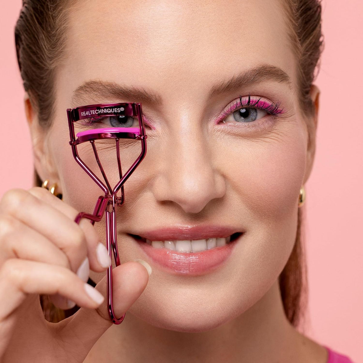 Real Techniques Miracle Eyelash Curler, Lash Tool for Mascara, Pink