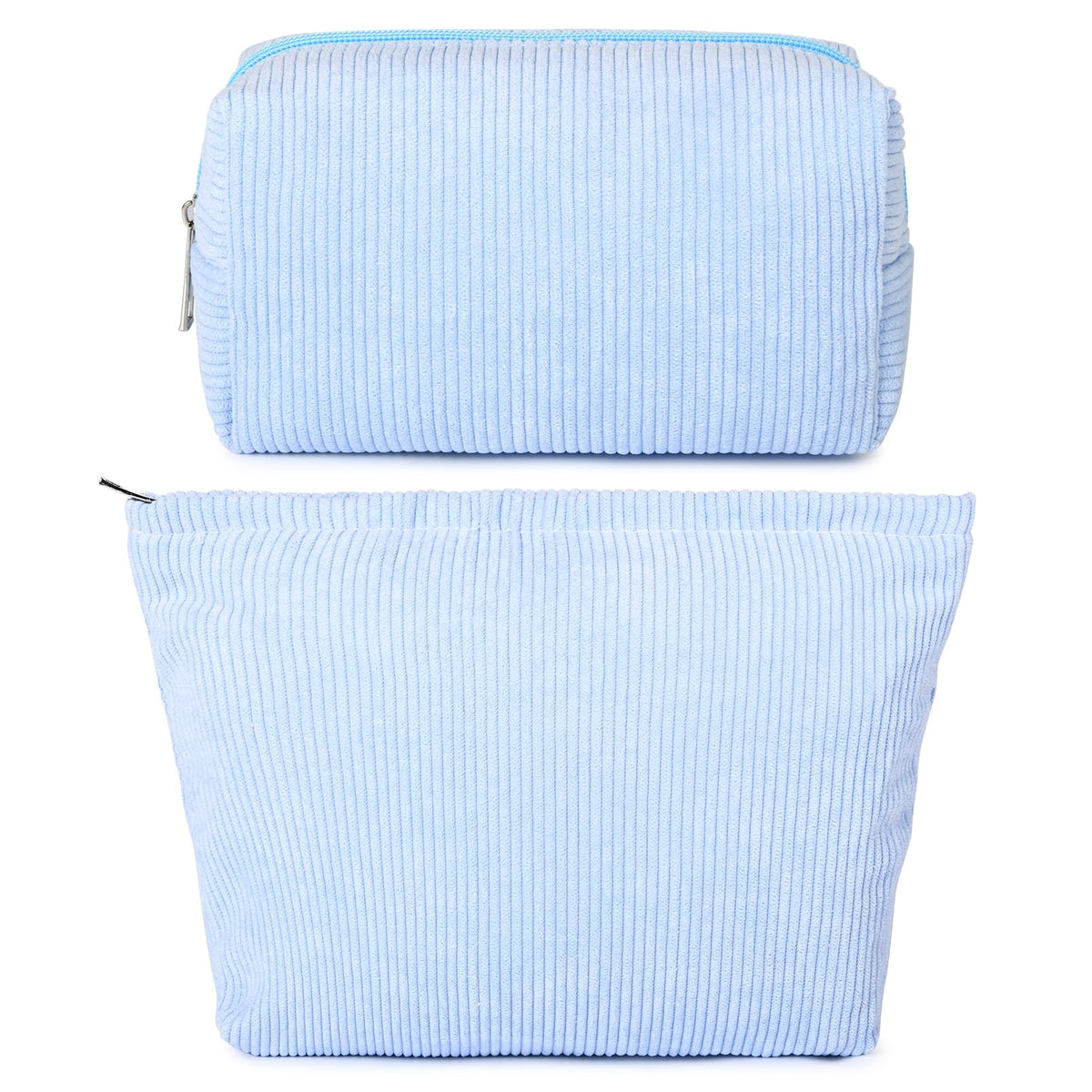 SOIDRAM 2 Pieces Makeup Bag Large Checkered Cosmetic Bag Capacity Canvas Mix Travel Toiletry Bag Organizer Cute Makeup Brushes Aesthetic Accessories Storage Bag for Women, Checkered Mix Rose Red
