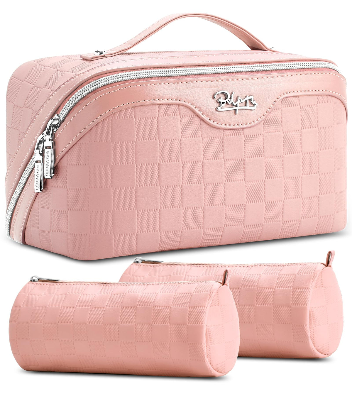 BOYATU Travel Makeup Bag Organizer: 3 Pcs Large Cosmetic Bags Set for Women