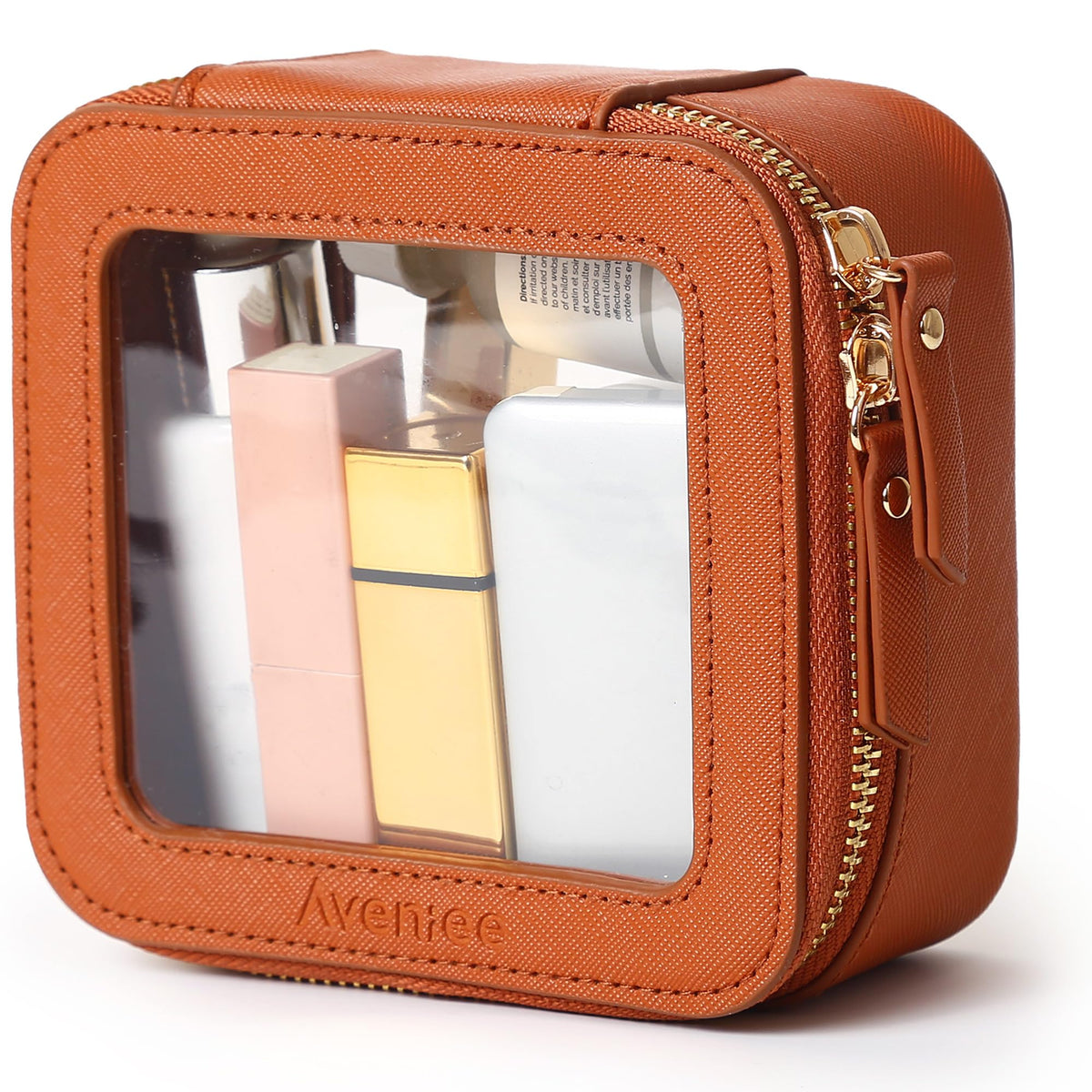 Aveniee Clear Makeup Bag Organizer, Travel Toiletry Bag Cosmetic Case for Women, Make Up Skincare Pouch Car Organizer Bag with Zippers for Essentials,White,Medium Classic