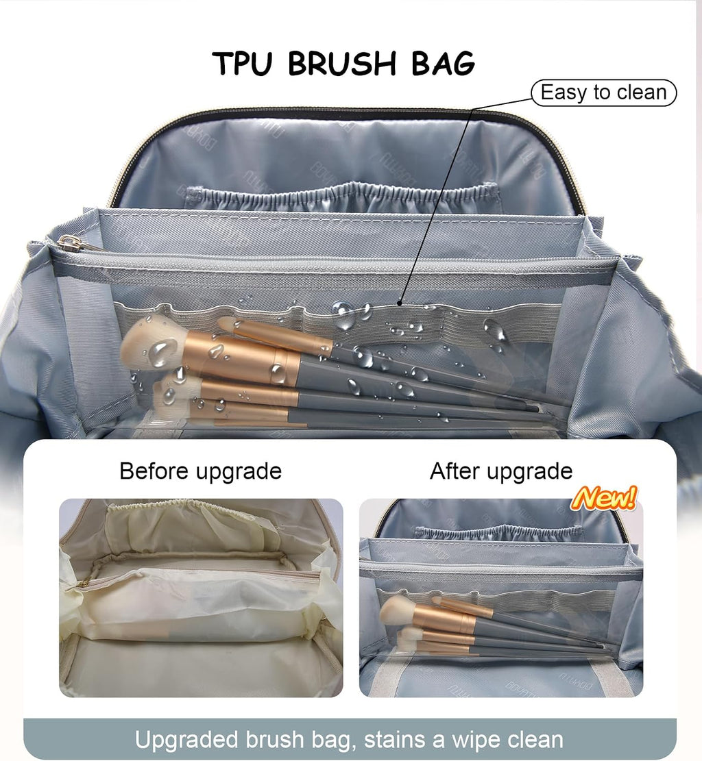 BOYATU Travel Makeup Bags Cosmetic Organizer Bag: Floral Make up Bag