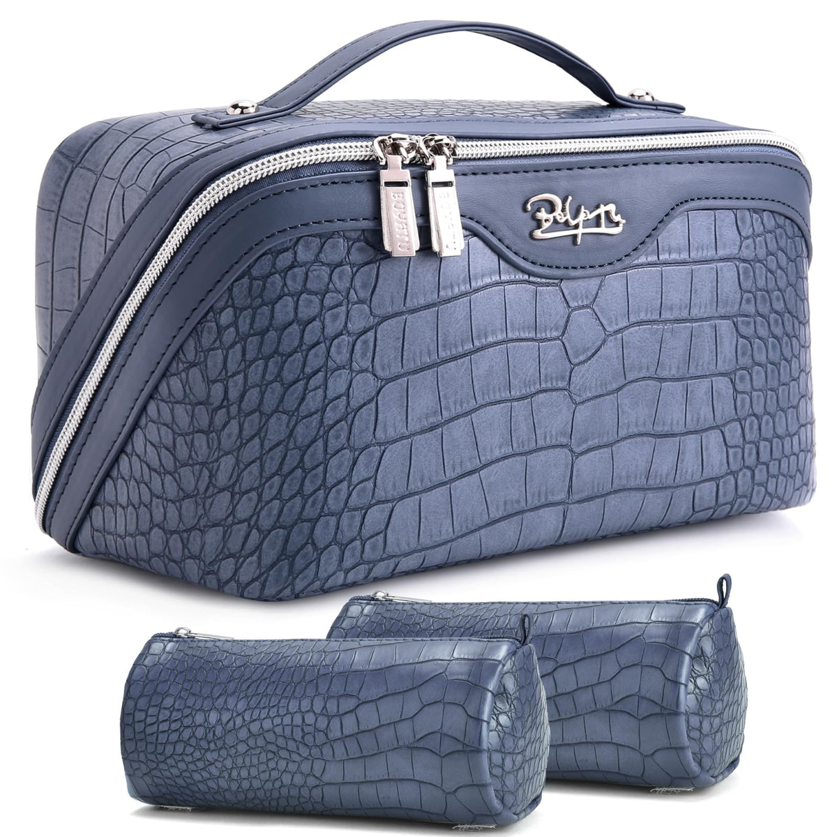 BOYATU Travel Makeup Bag Cosmetic Bags for Women: 3-Piece Make up Bag Set
