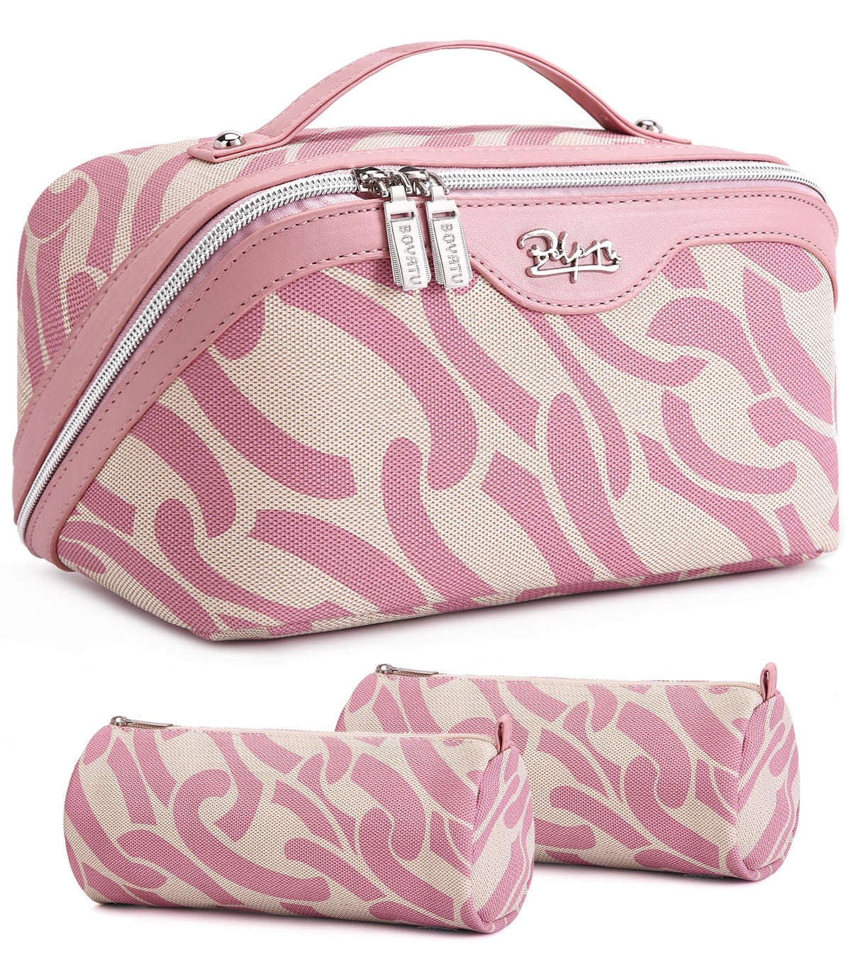 BOYATU Travel Makeup Bags Cosmetic Organizer Bag: Floral Make up Bag