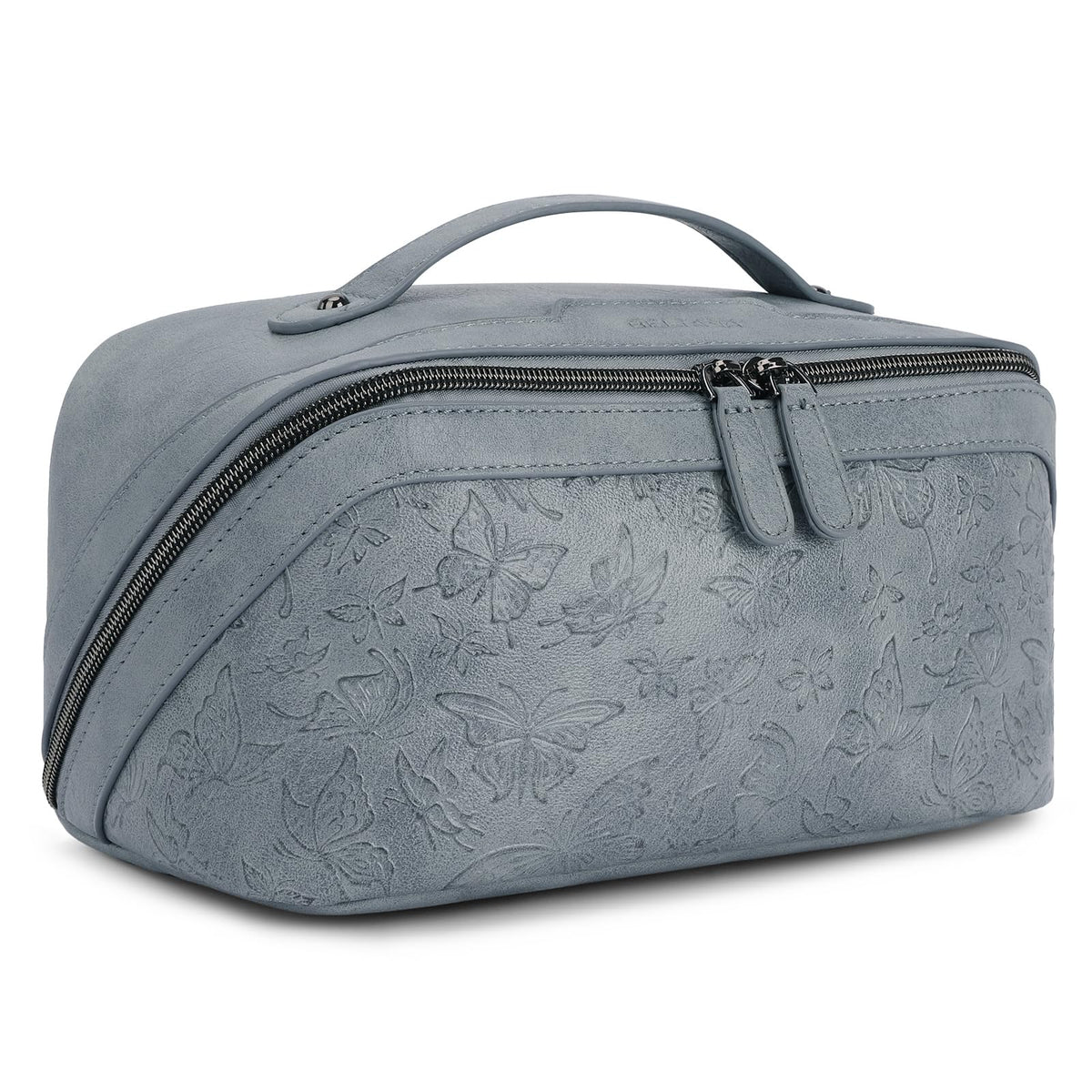 BELTANA Travel Makeup Bag for Women, Butterfly Flat Open Cosmetic Bag